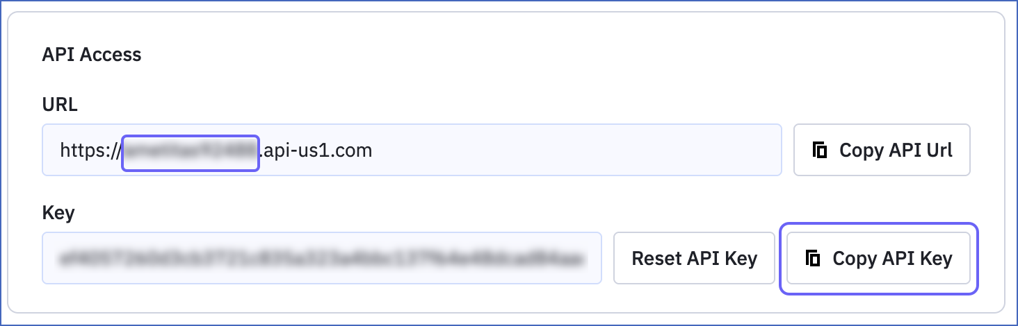 Save API credentials