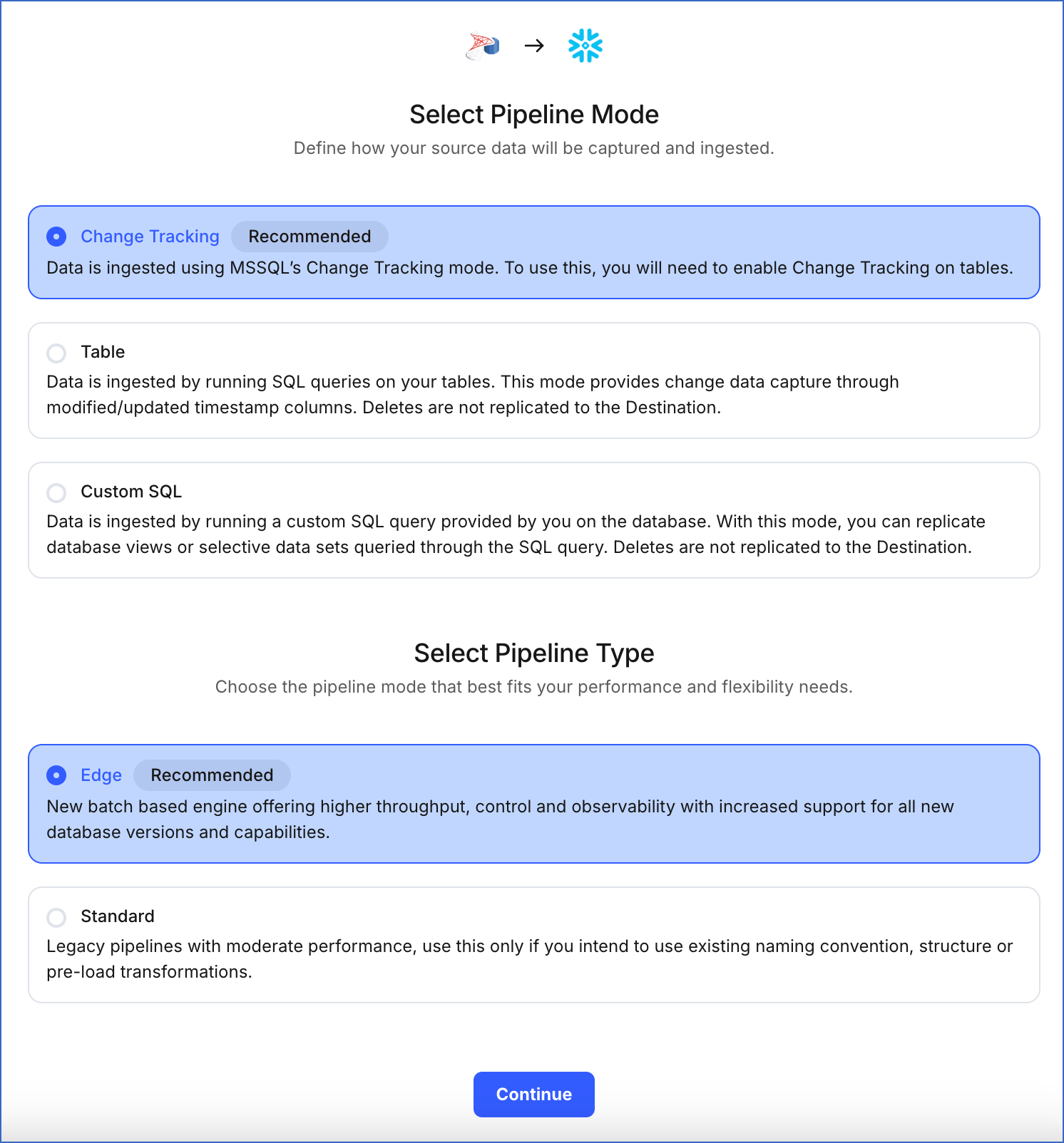 Select Pipeline Mode