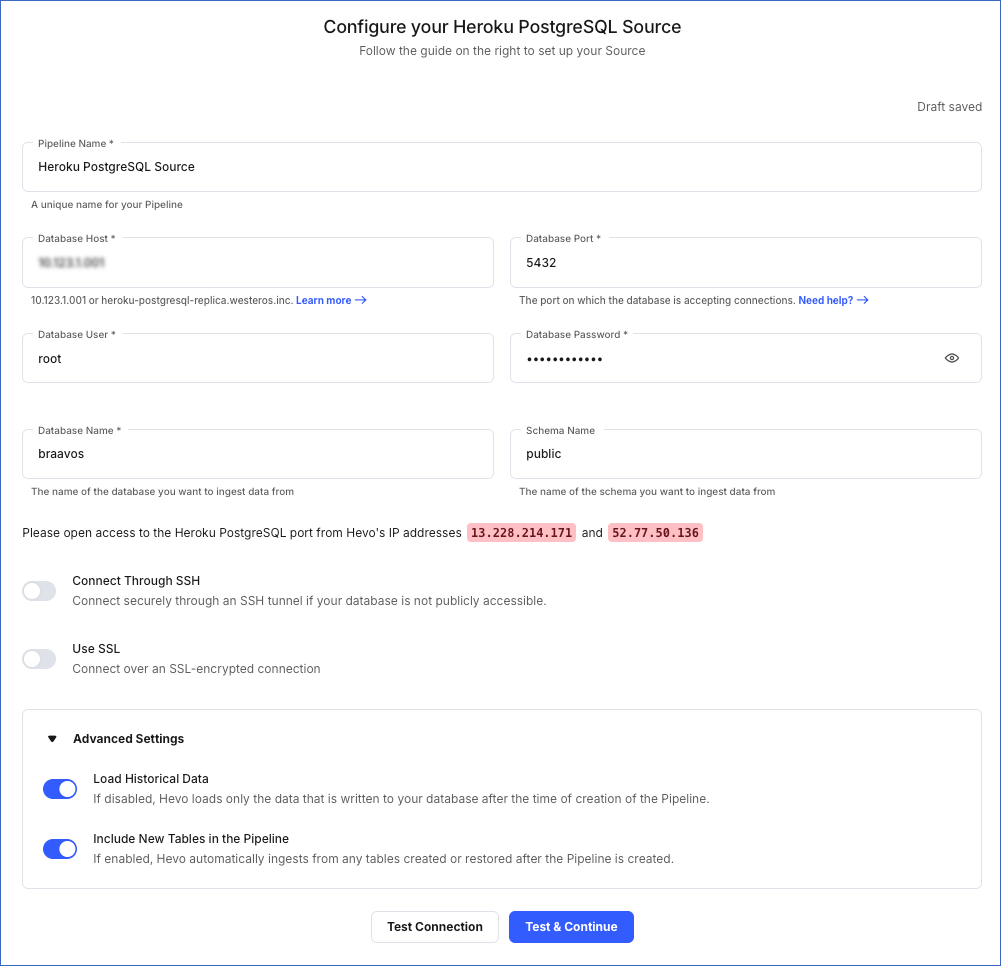 Heroku PostgreSQL settings
