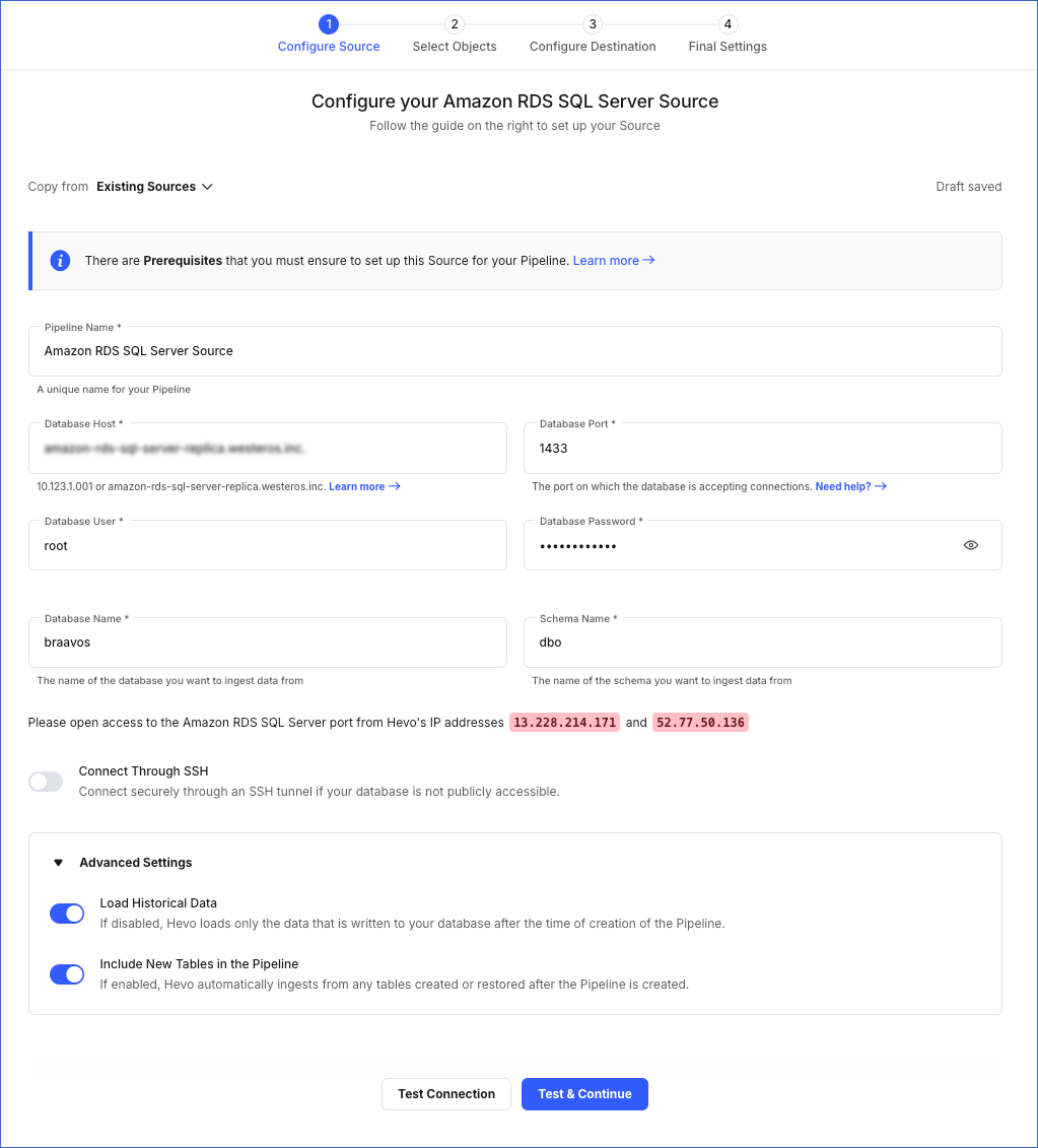 RDS SQL Server settings