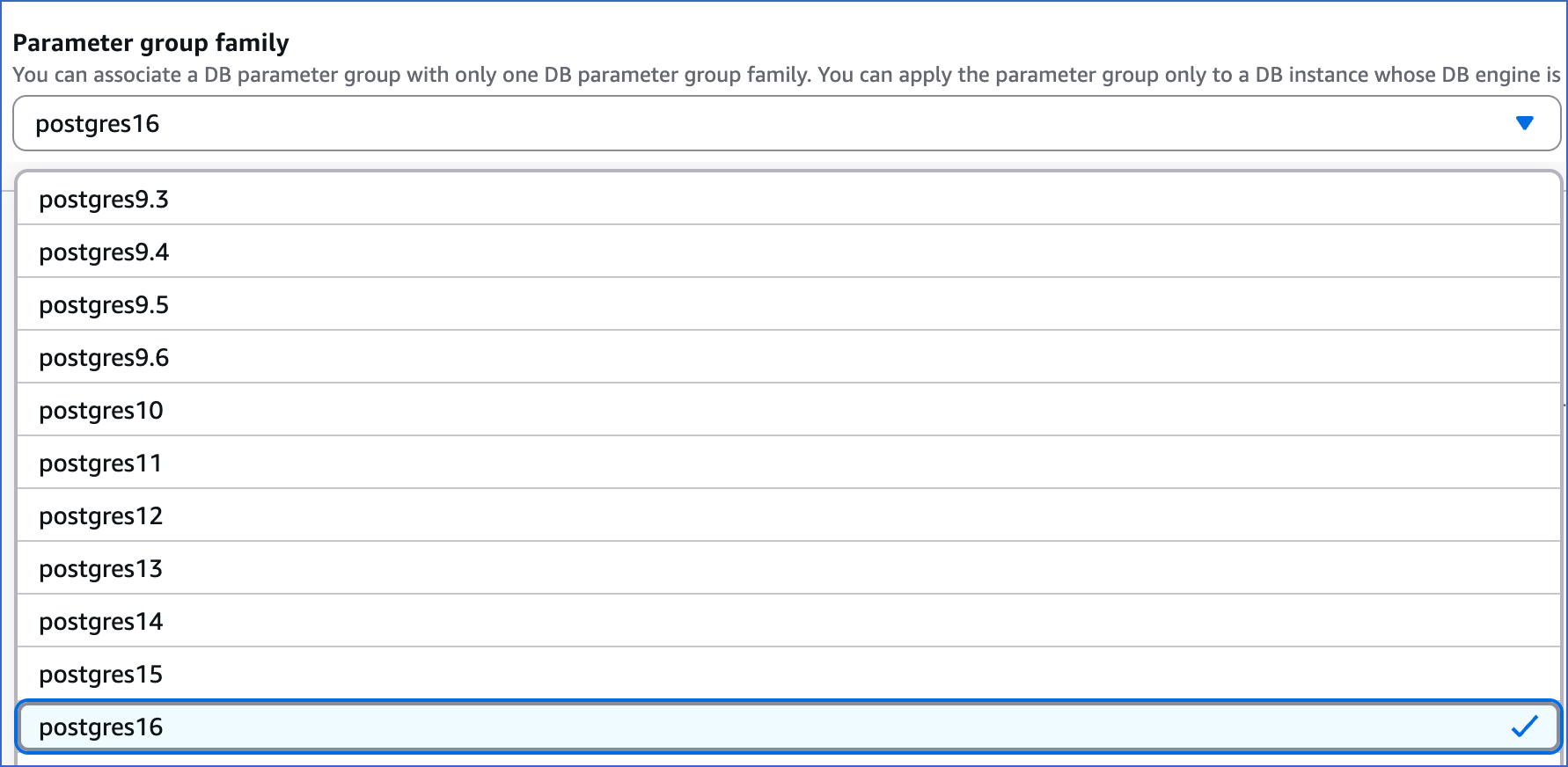 Parameter Group Family
