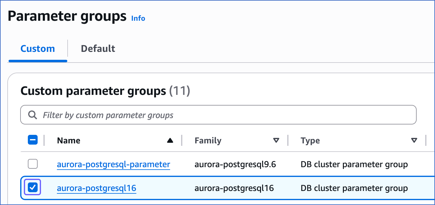 Select Parameter Group