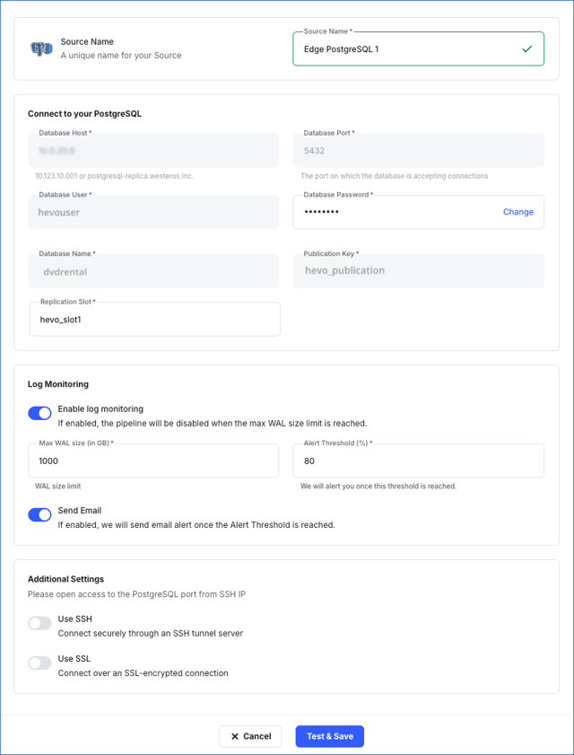 Edit Source Configuration