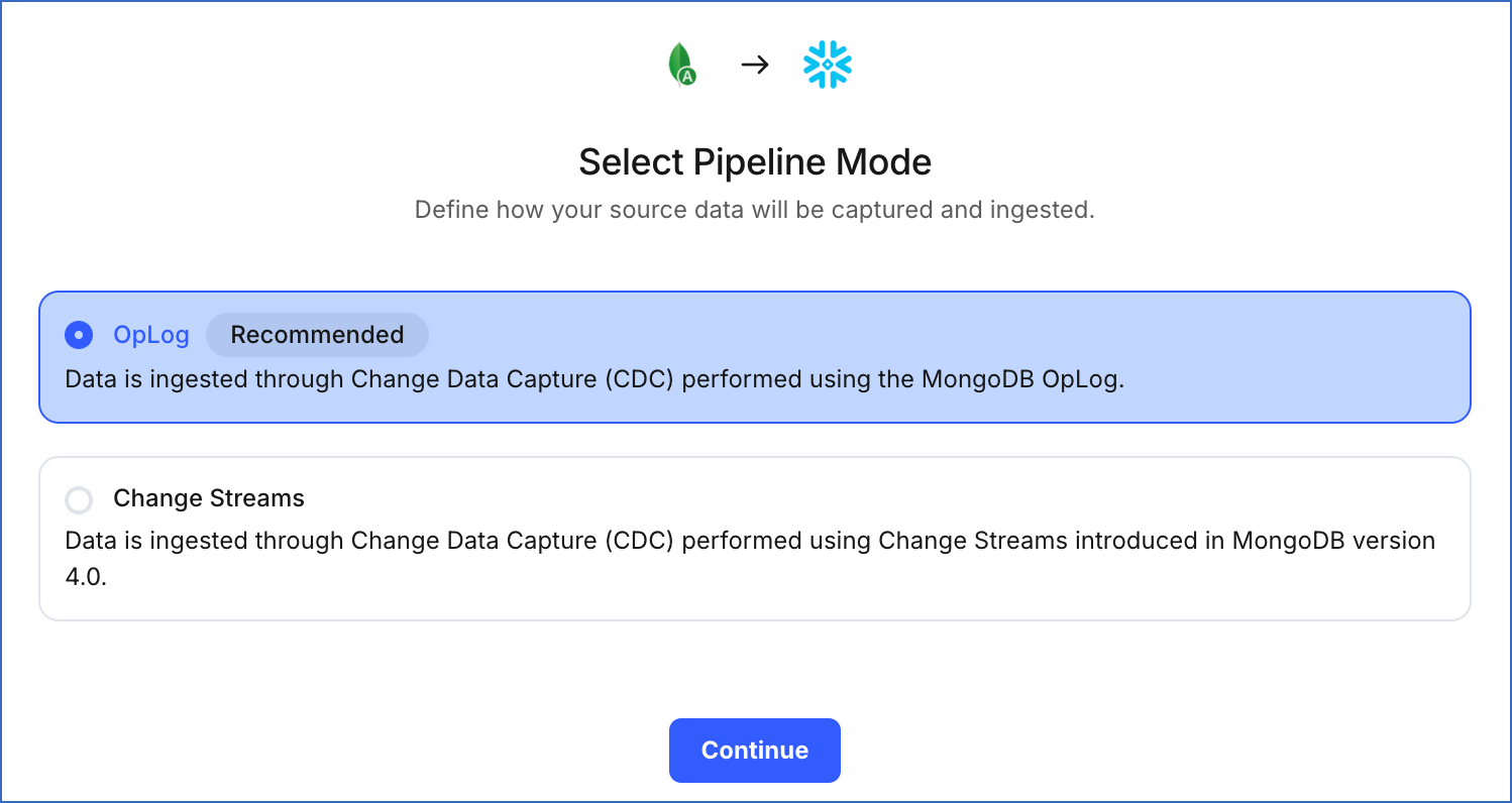 Configure MongoDB Atlas Pipeline