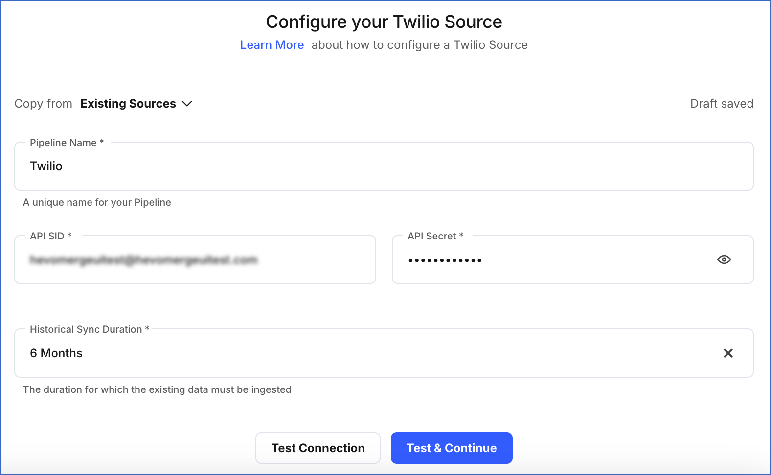 Configure your Twilio Source