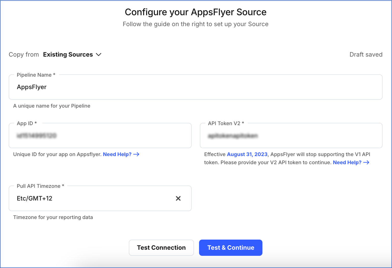 Configure AppsFlyer Source
