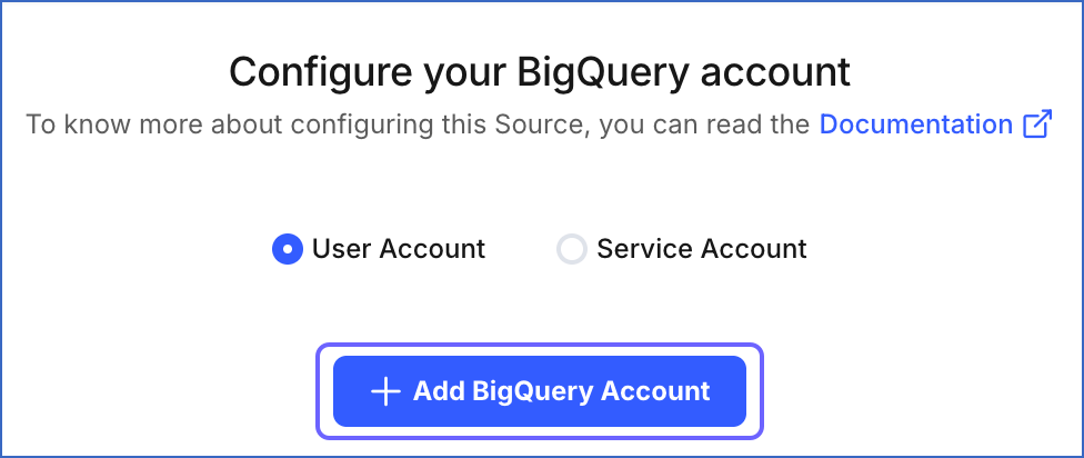 Add BigQuery Account