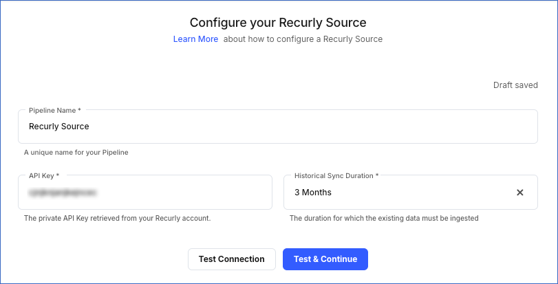 Configure your Recurly Source