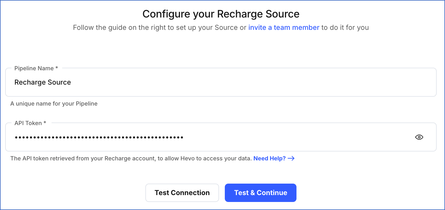 Recharge Source Config