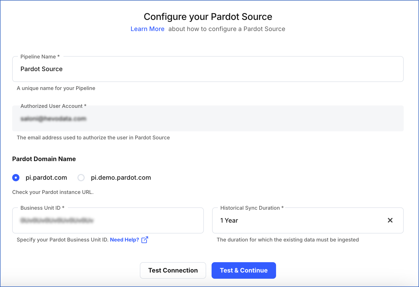 Configure Pardot as Source