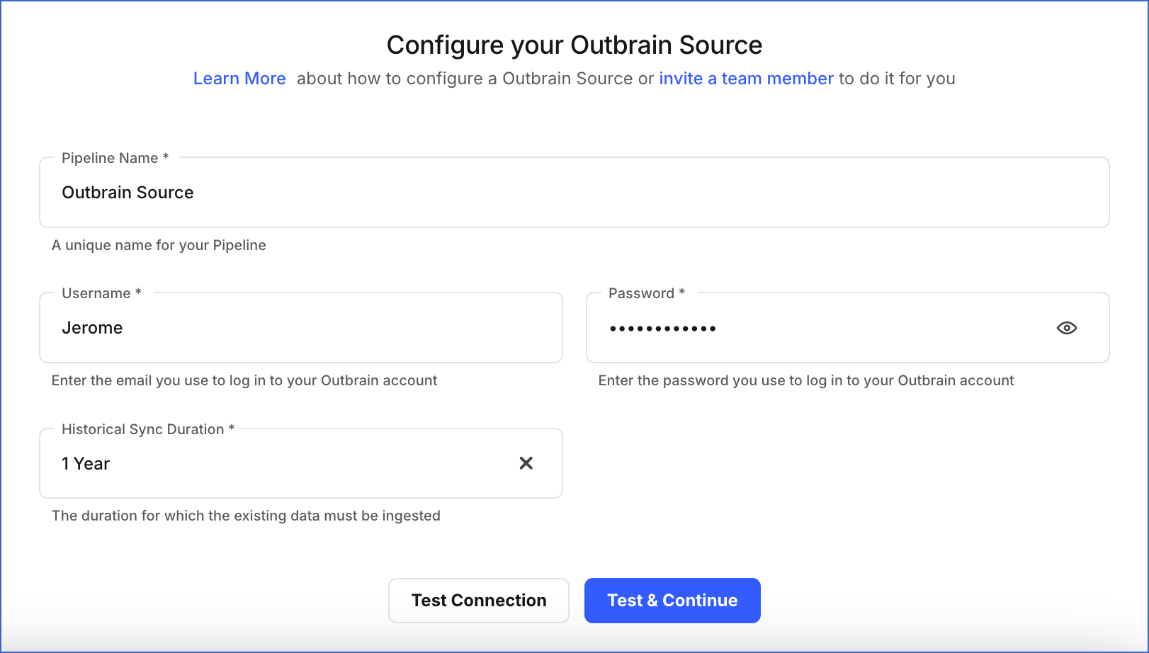 Configure Outbrain Source