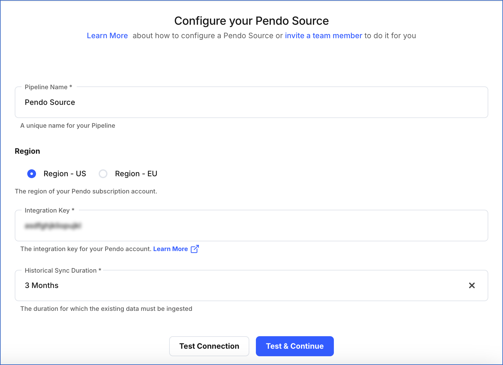 Configure your Pendo Source