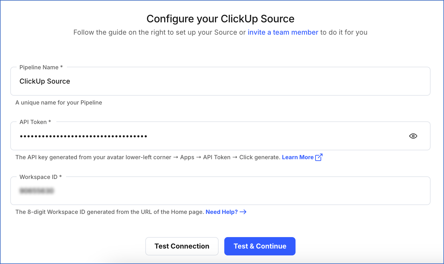 Configure ClickUp Source
