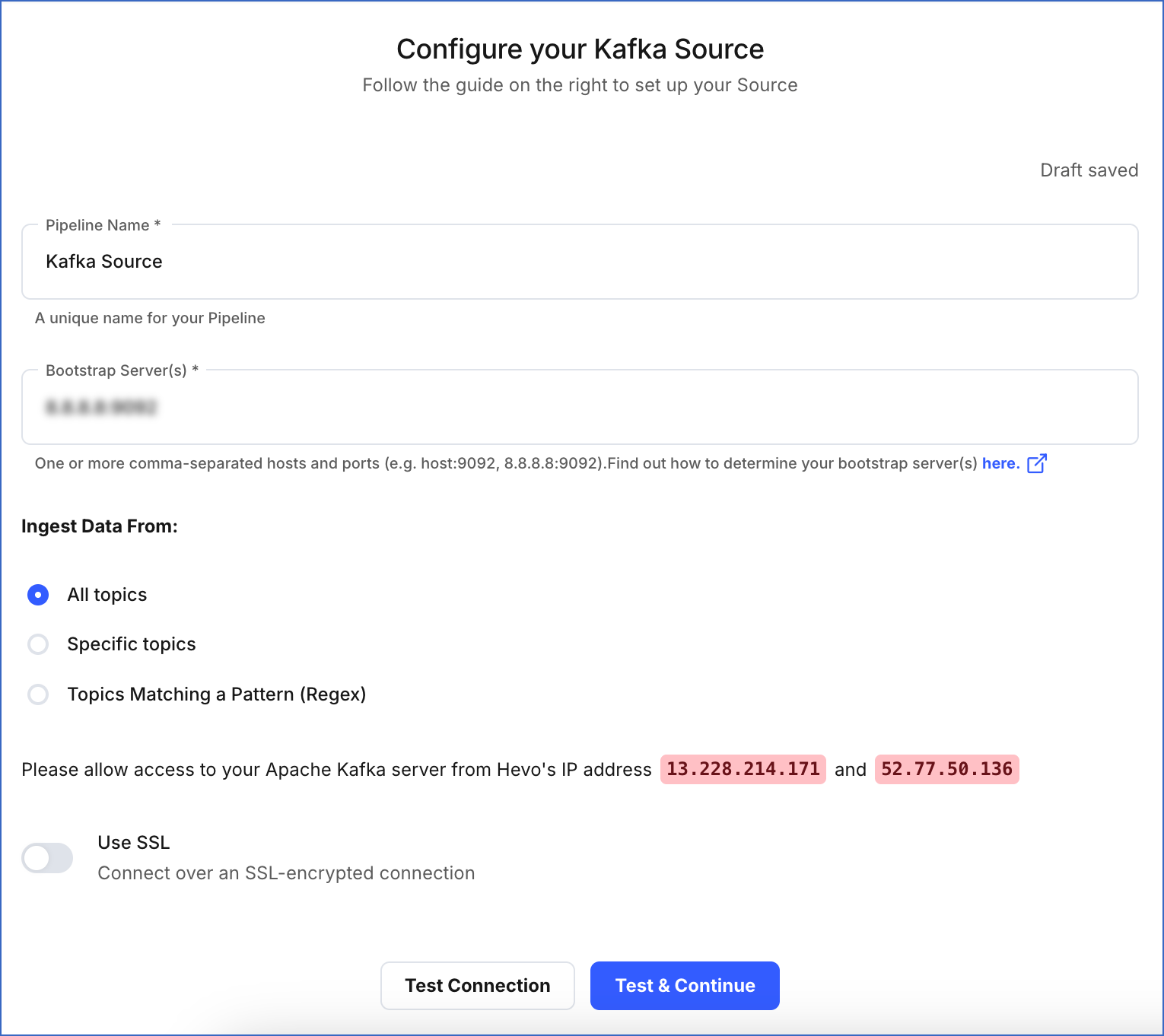 Apache Kafka settings