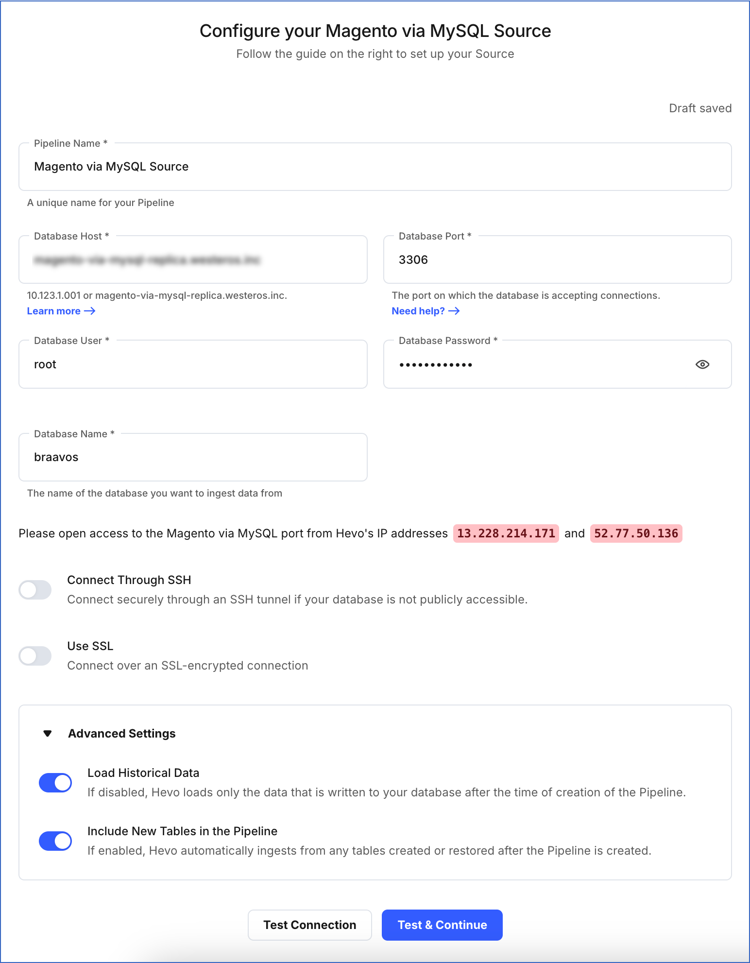 Configure Magento via MySQL as a Source