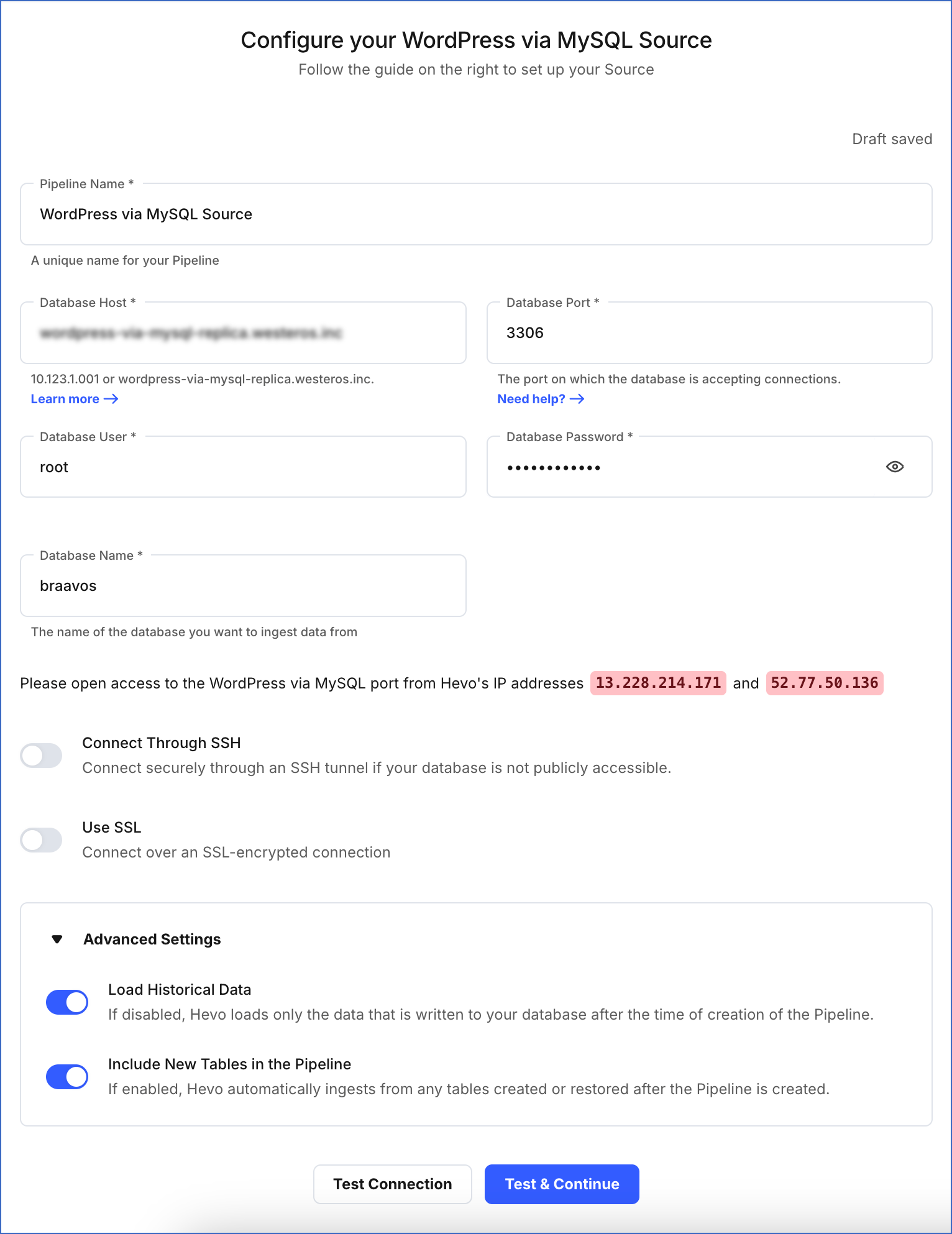 Configure WordPress via MySQL as a Source