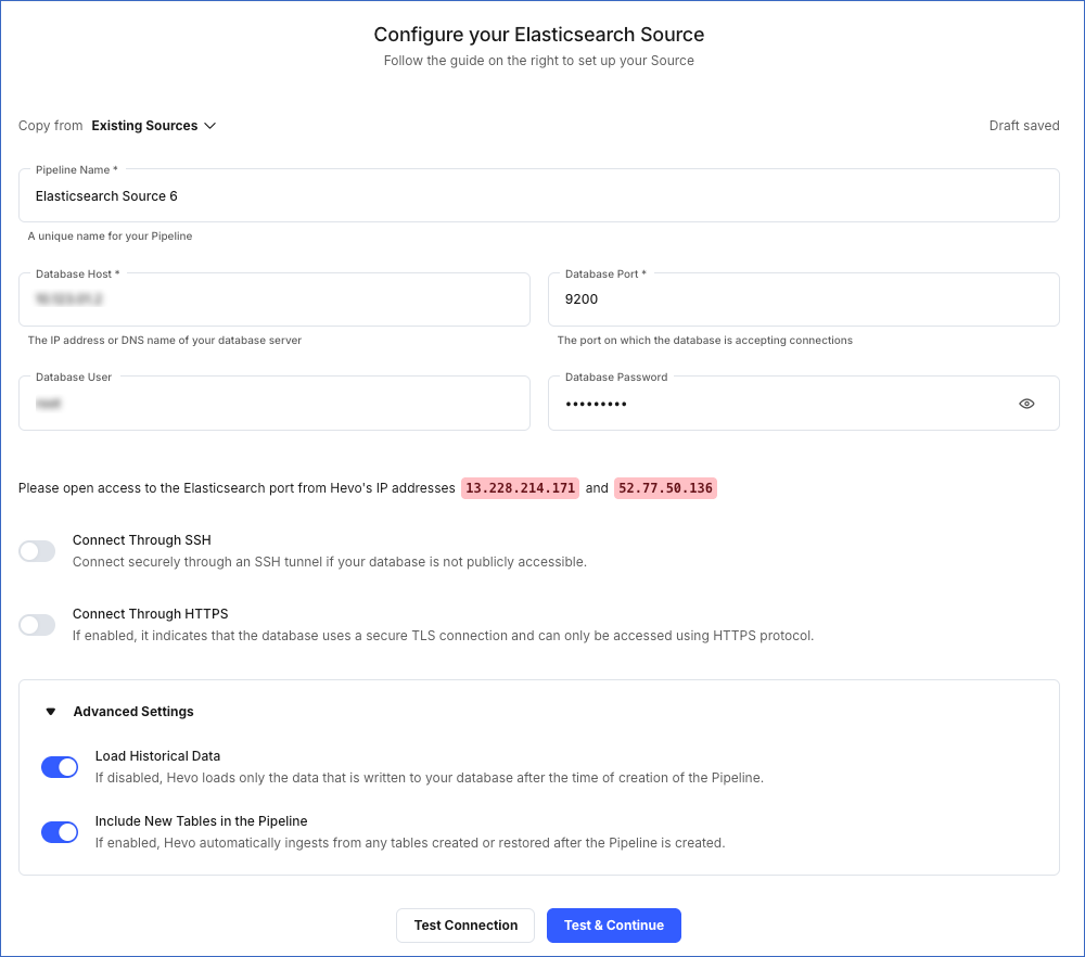 Elasticsearch settings