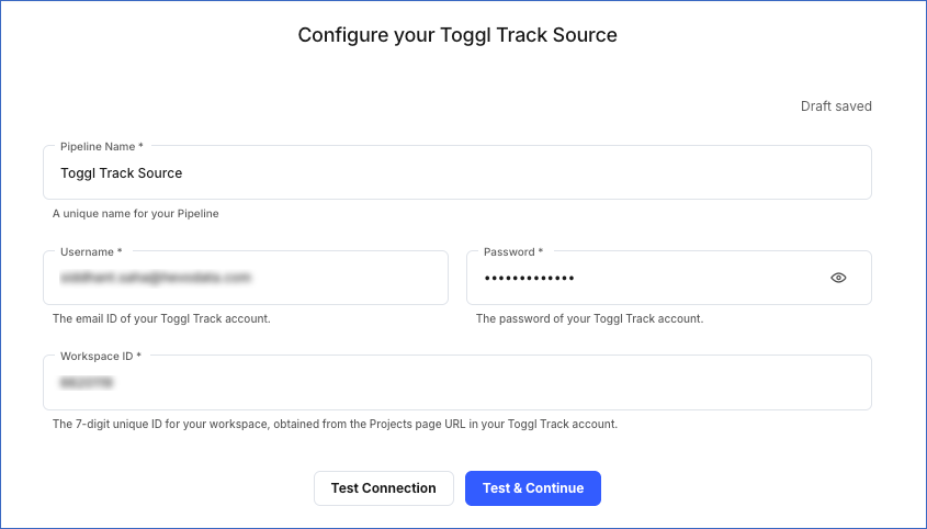 Toggl Track config