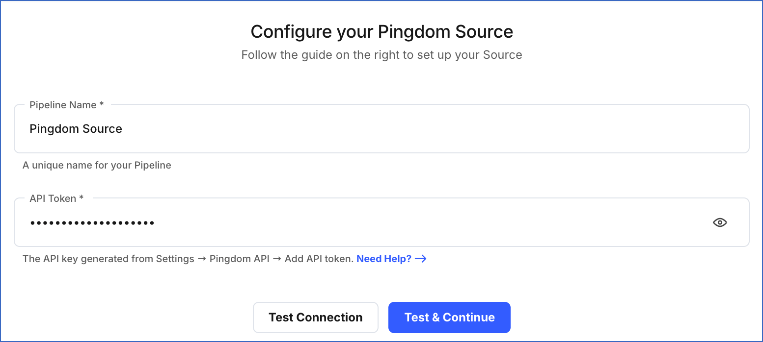 Configure Pingdom as a Source