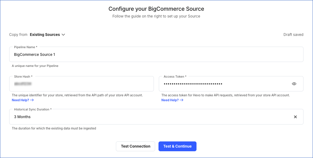 Configure BigCommerce as a Source