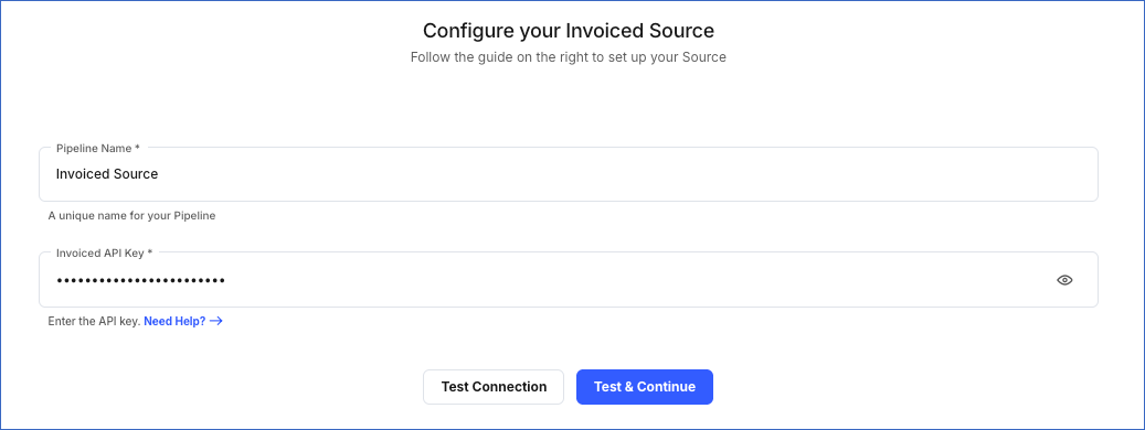 Configure your Invoiced Source