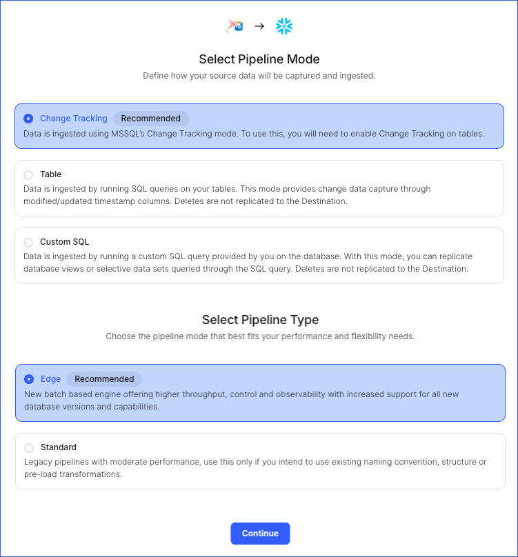 Select Pipeline Mode