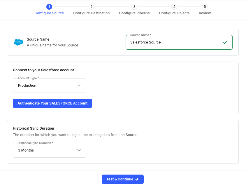 Configure Salesforce Source