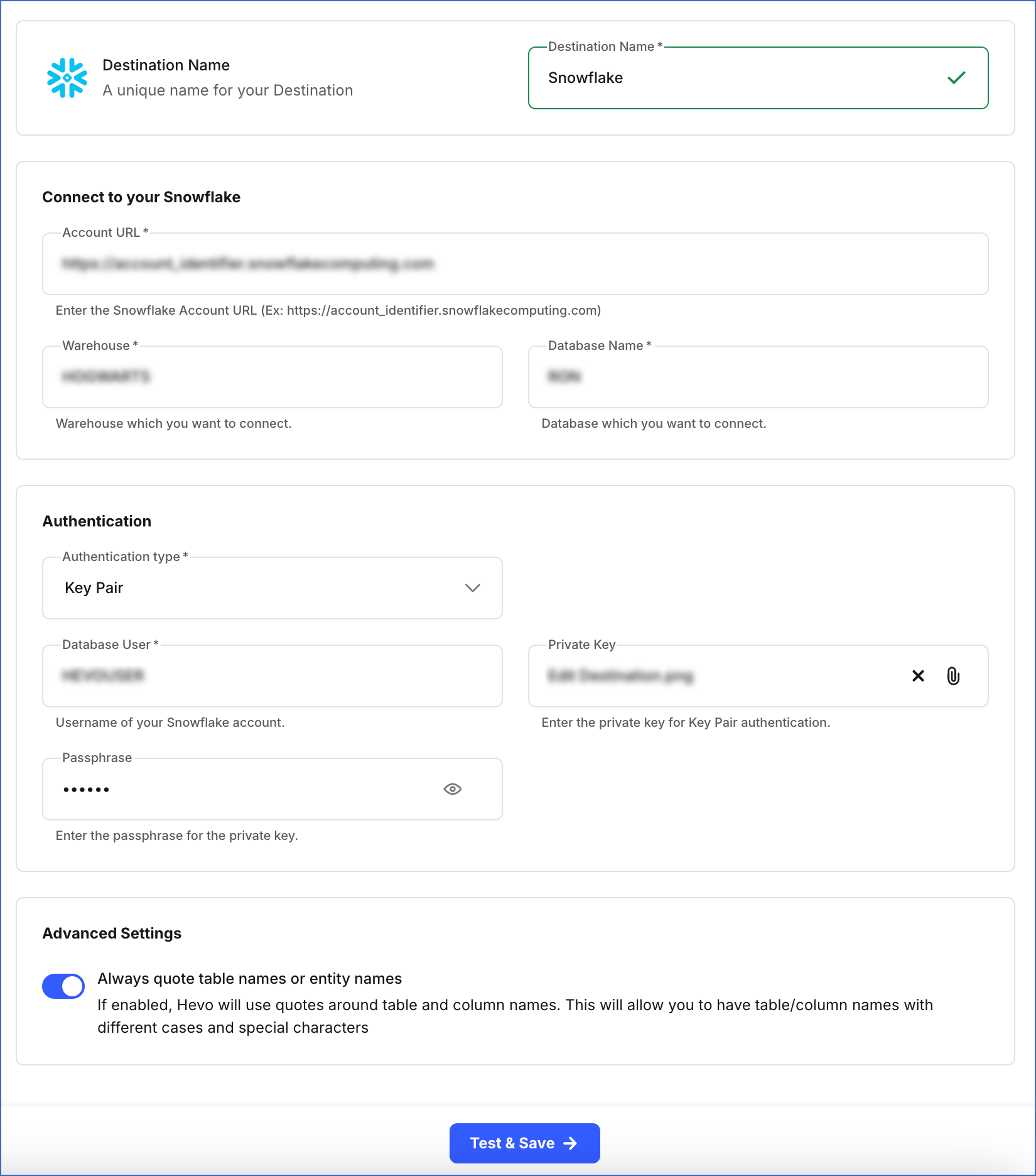 Configure Snowflake Edge Destination