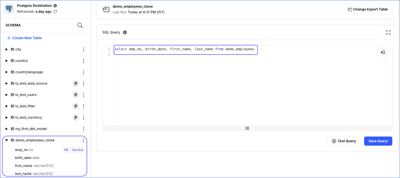 Automated table creation