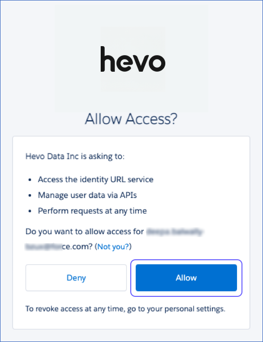 Authorize Hevo
