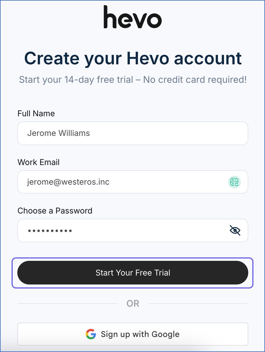 Create your account
