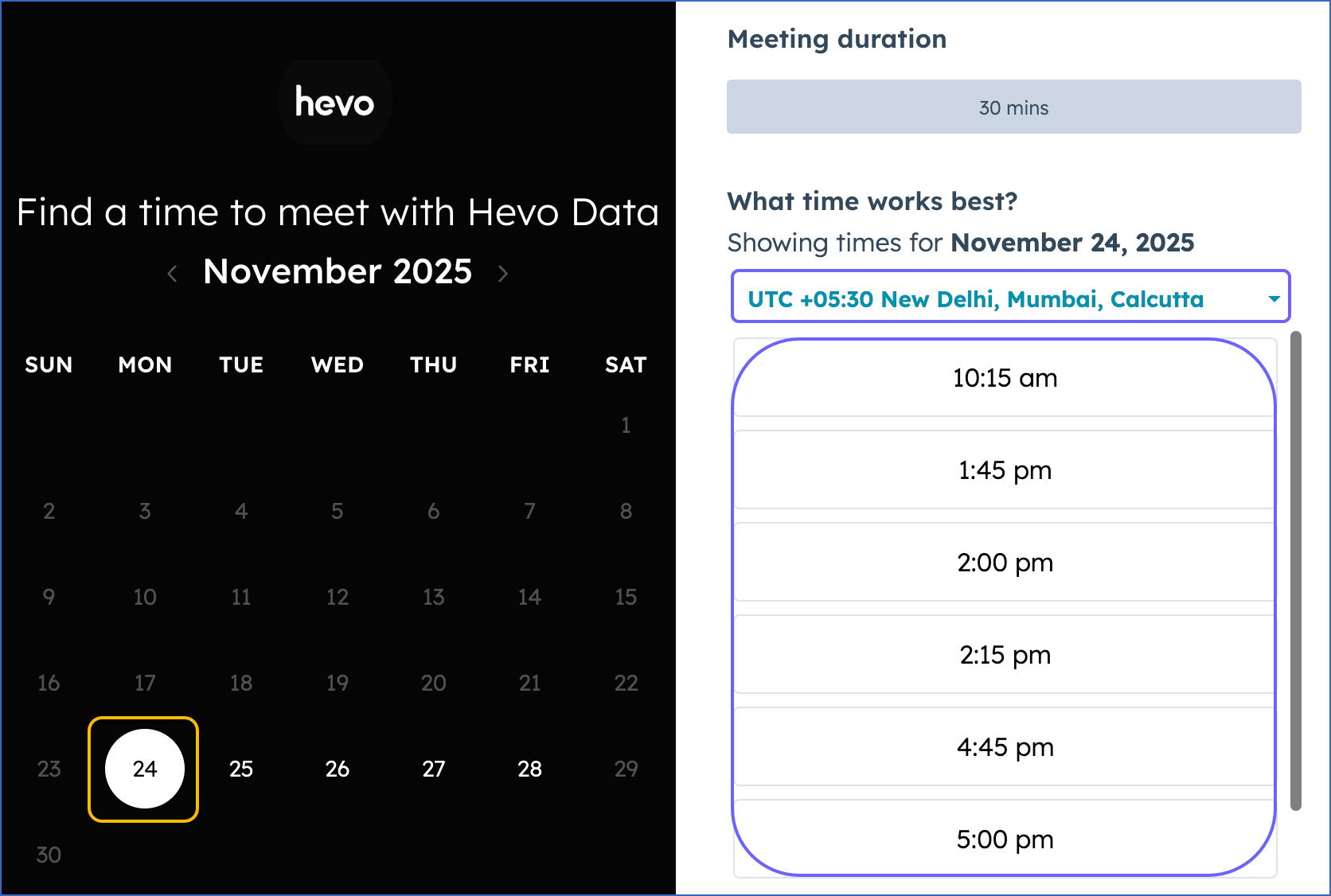 Select Date and Time