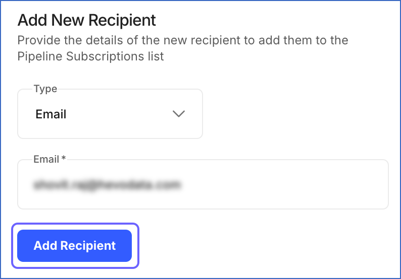 Add Email Recipient