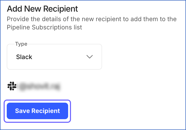 Save Slack Recipient