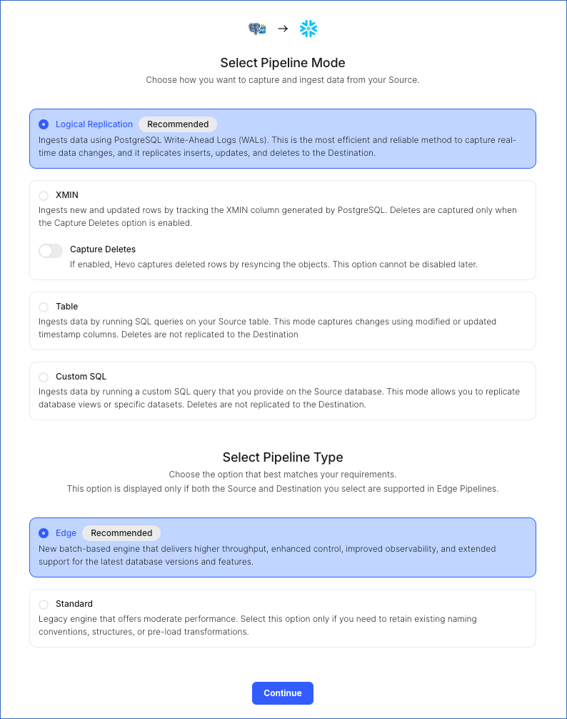 Select Pipeline Mode