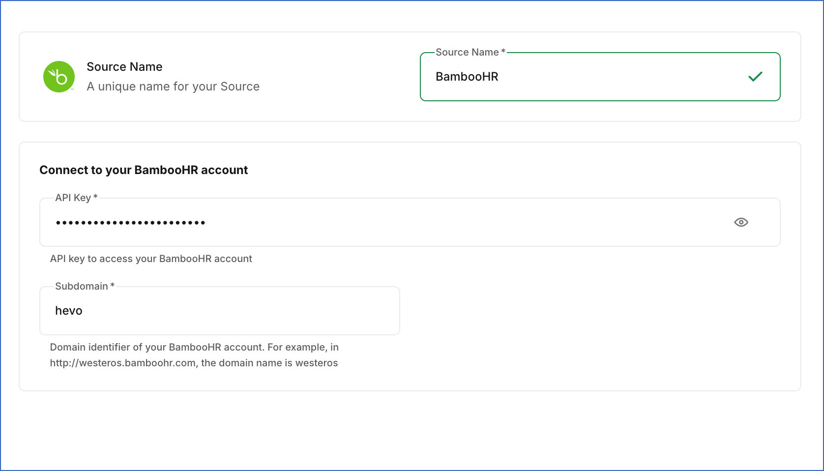 Configure BambooHR Source