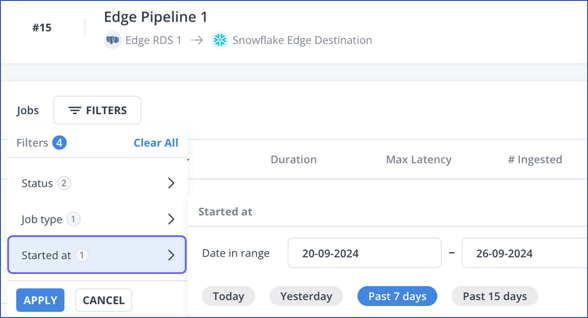 Filter by Start Time