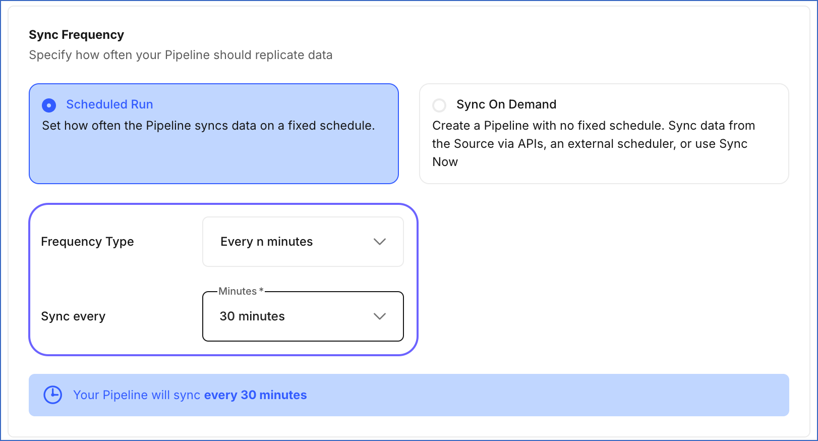 Set the Pipeline Sync Frequency