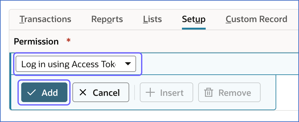 Permission drop-down