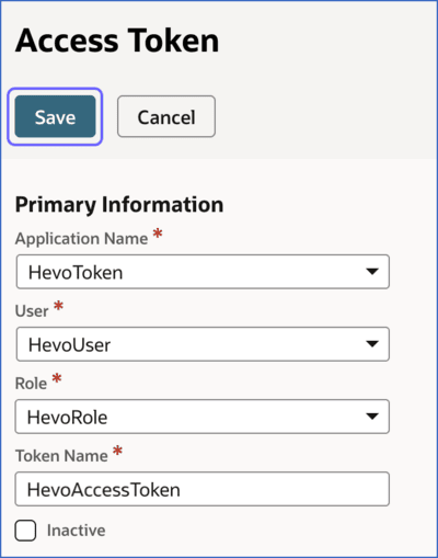 Access Token page