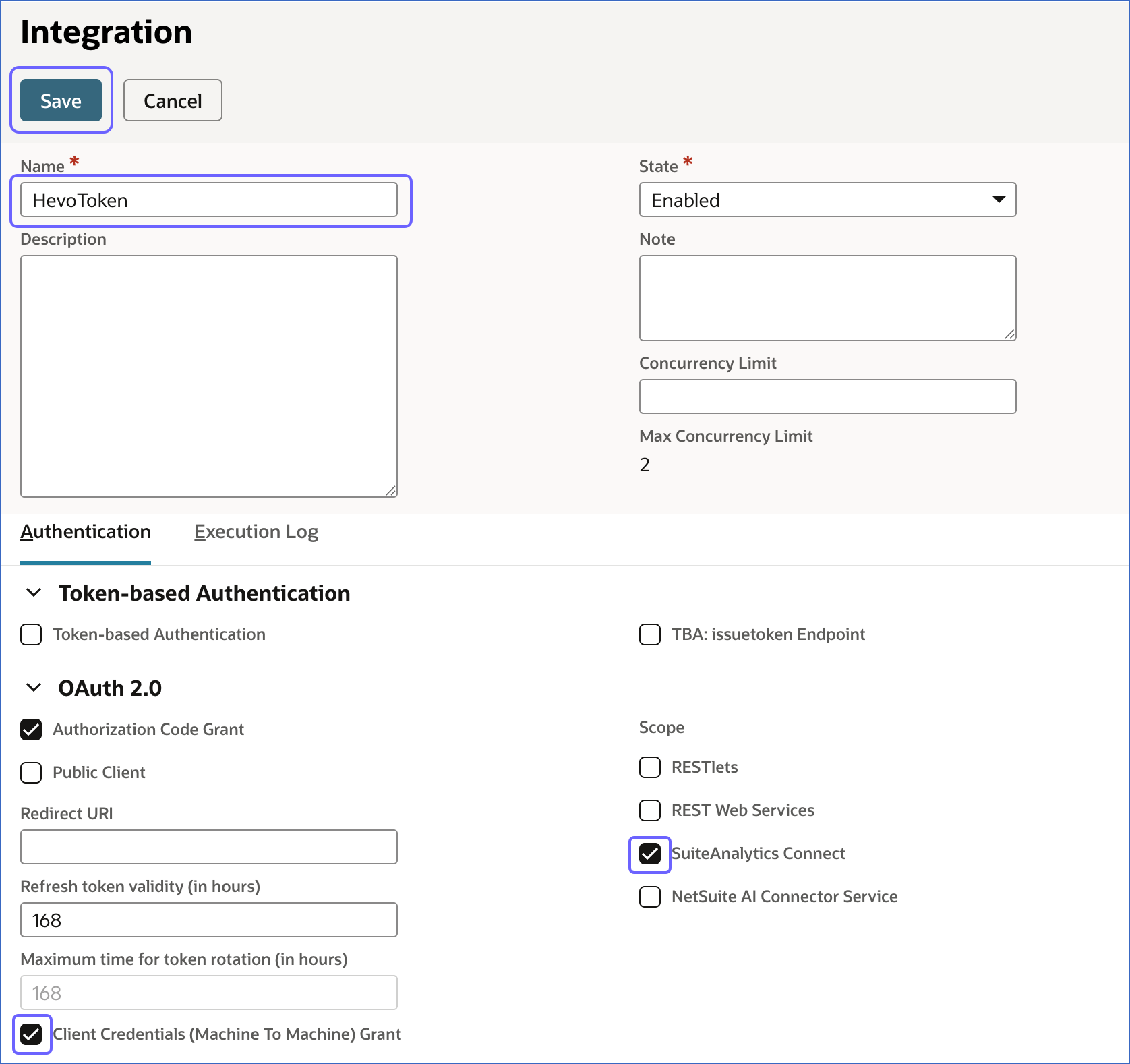 Integration page