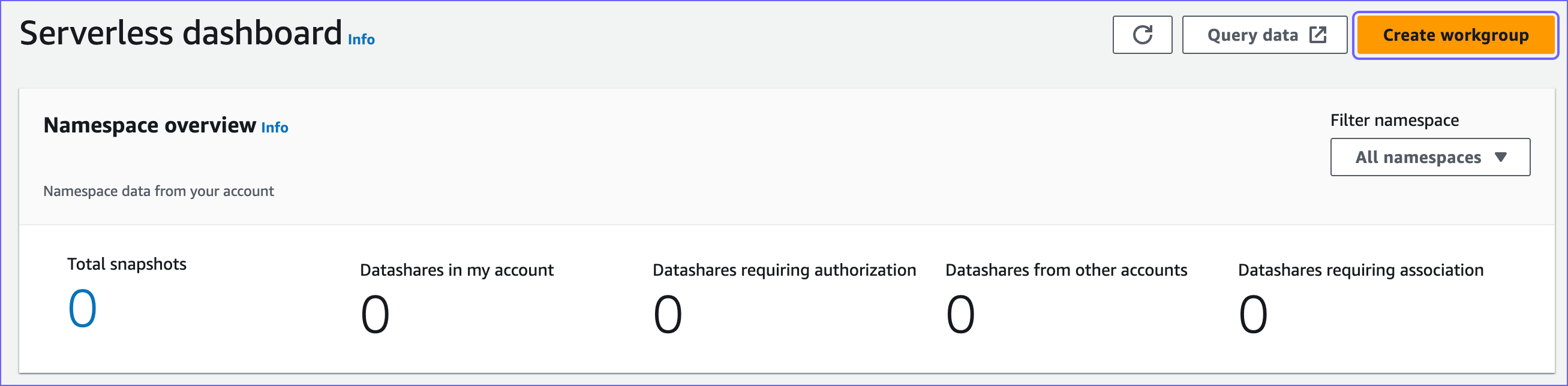 Create workgroup button