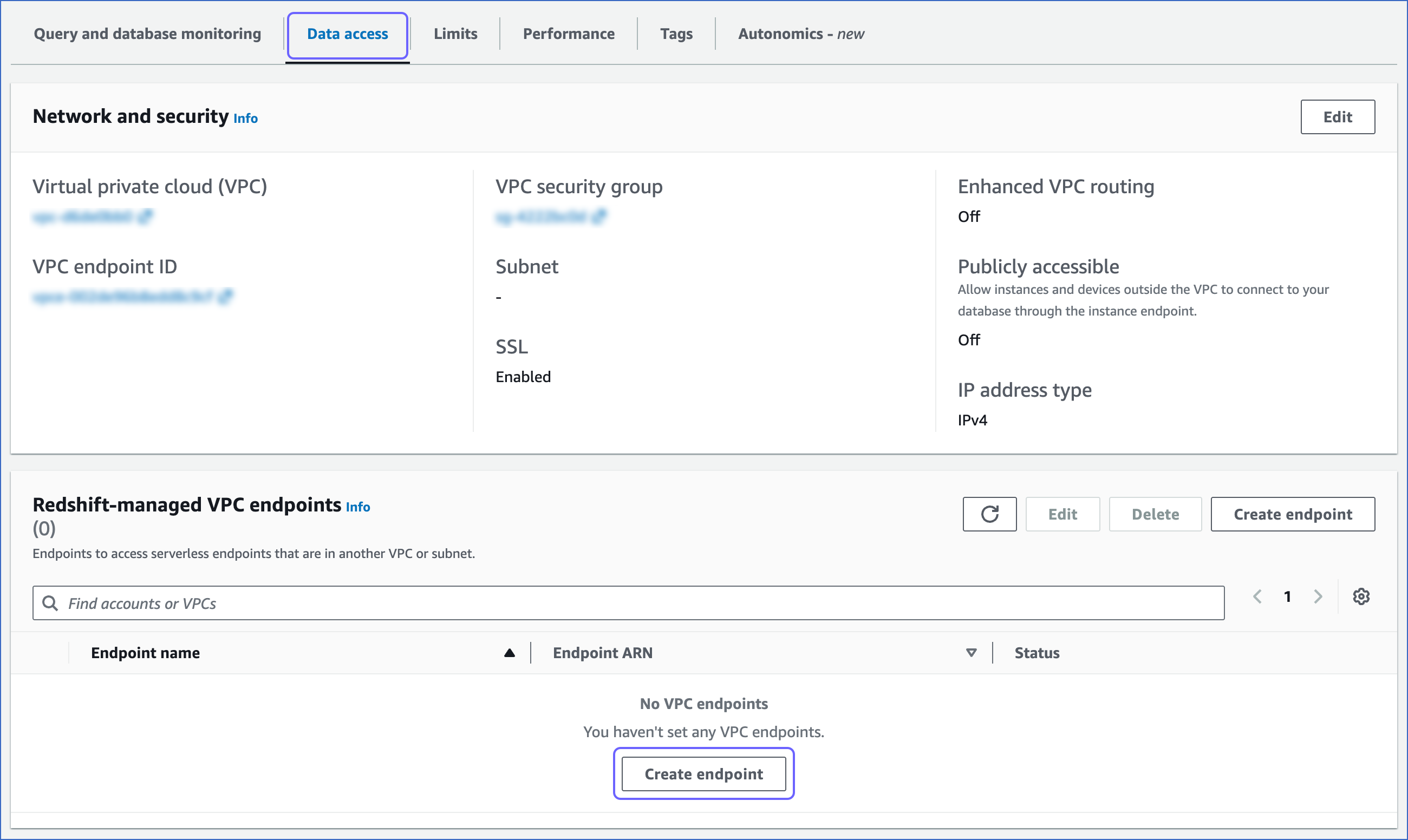 Click create endpoint