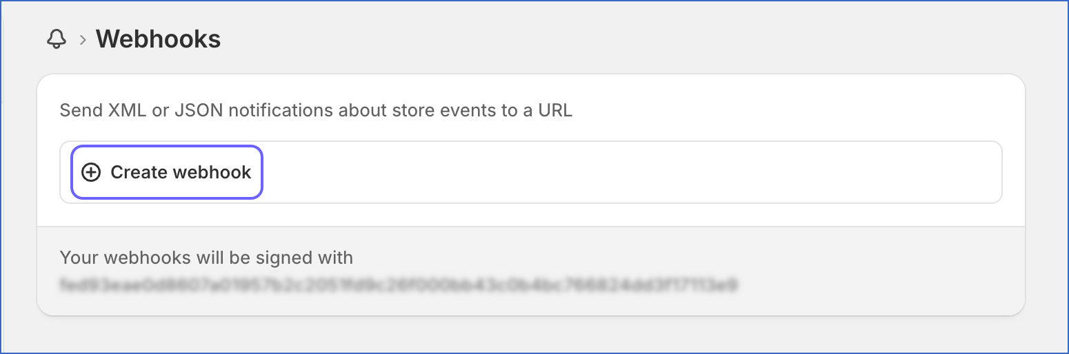 Click Create webhook
