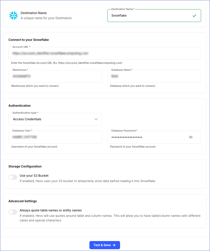 Configure Snowflake Edge Destination