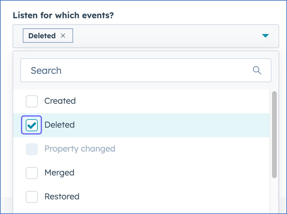 Select Deleted Event