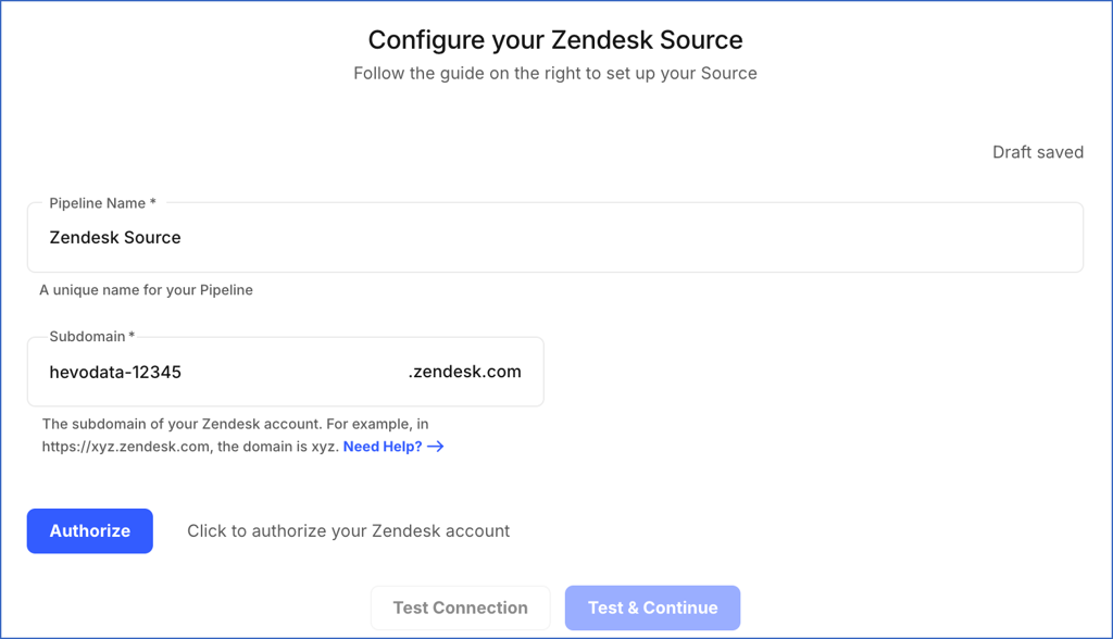 Configure Zendesk Source