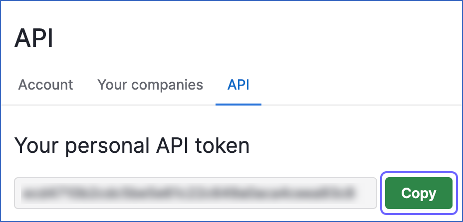 Copy api token