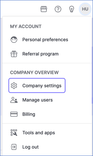Company settings