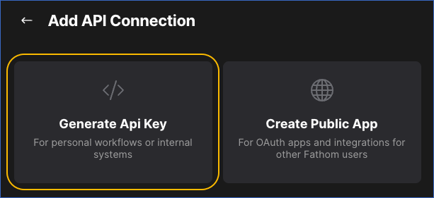 Click generate api key